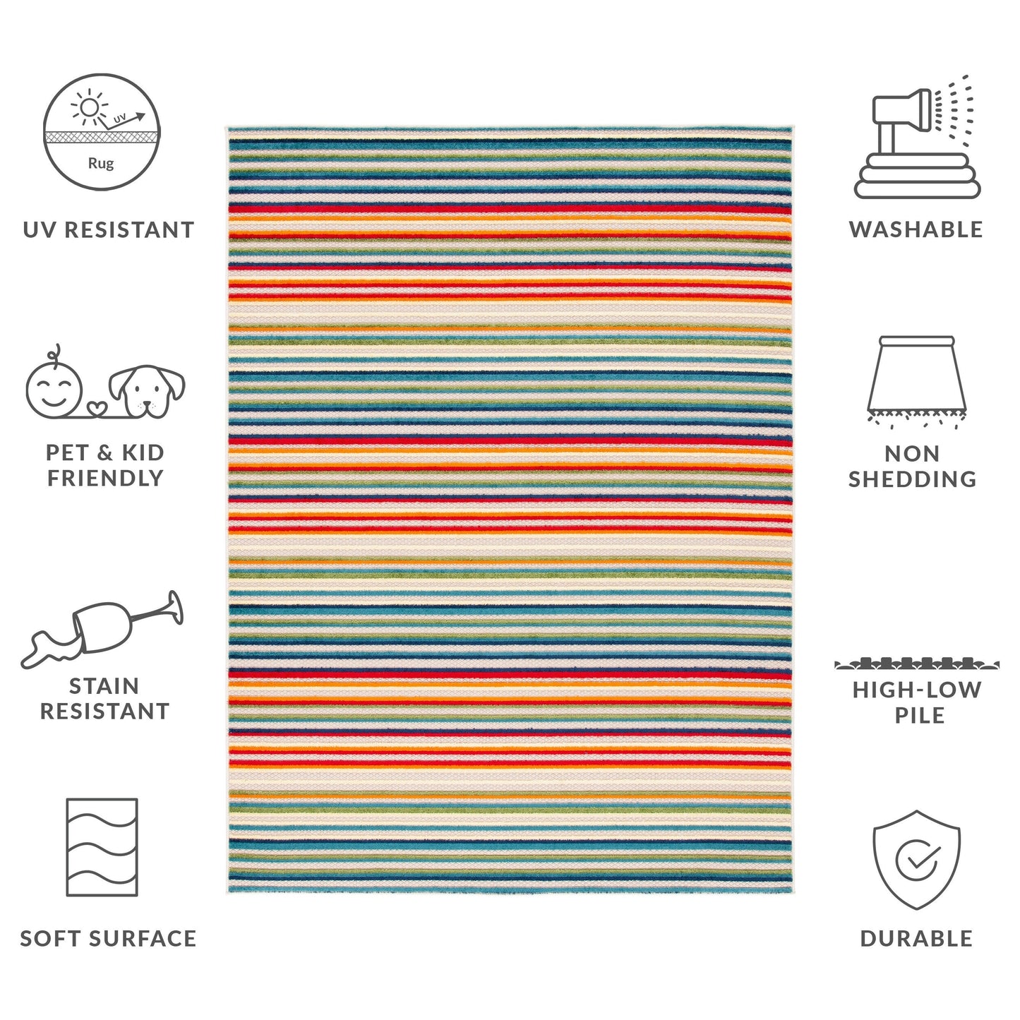 SAFAVIEH Cabana Gafia Indoor/ Outdoor Waterproof Patio Stripe Rug