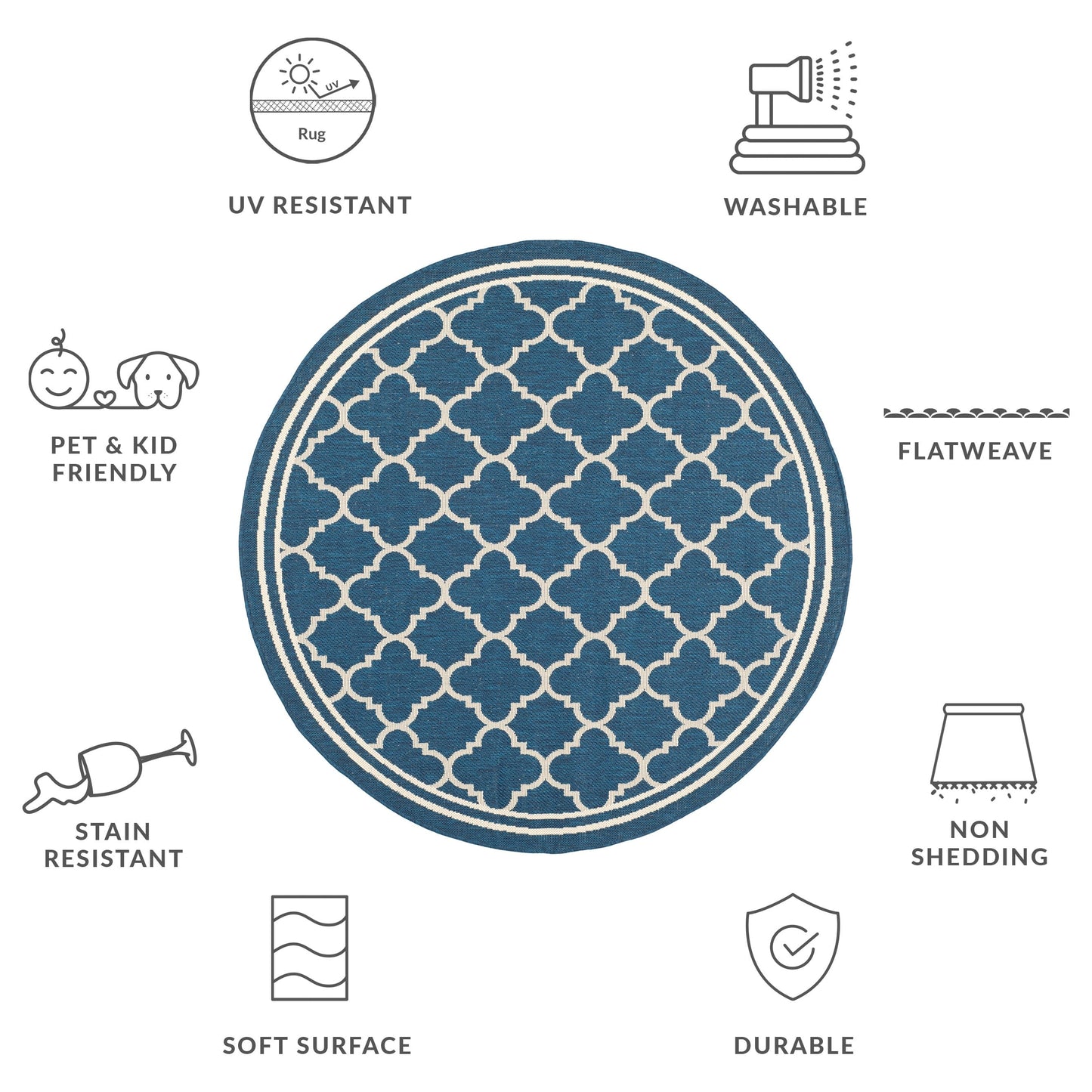 SAFAVIEH Courtyard Kristelle Indoor/ Outdoor Waterproof Patio Backyard Rug