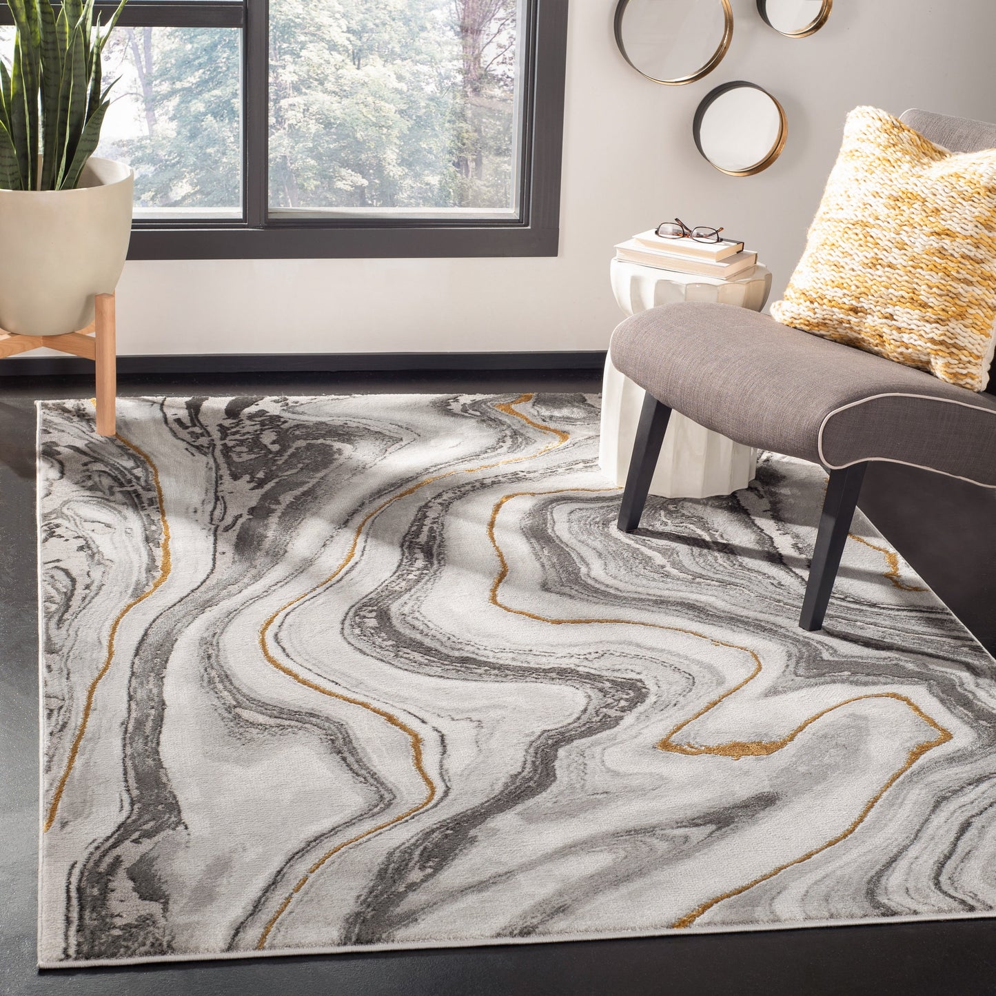 SAFAVIEH Craft Elvyra Modern Abstract Marble Pattern Rug