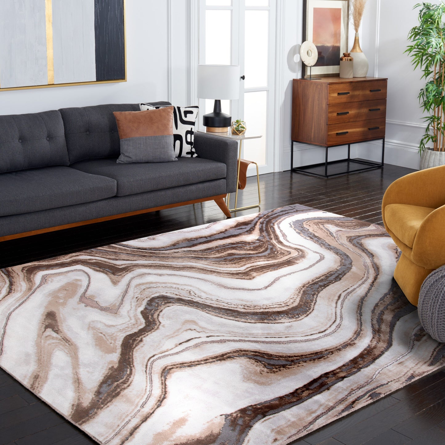 SAFAVIEH Craft Elvyra Modern Abstract Marble Pattern Rug