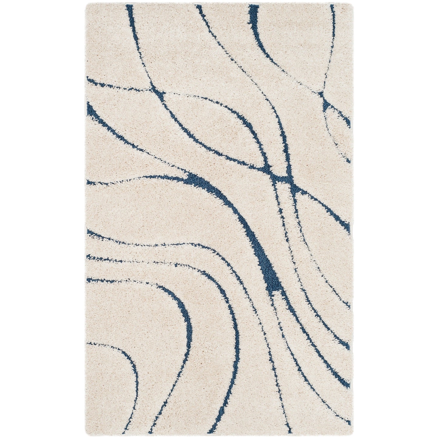 SAFAVIEH Florida Shag Staka Abstract Waves 1.2-inch Area Rug