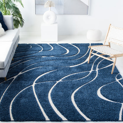SAFAVIEH Florida Shag Staka Abstract Waves 1.2-inch Area Rug