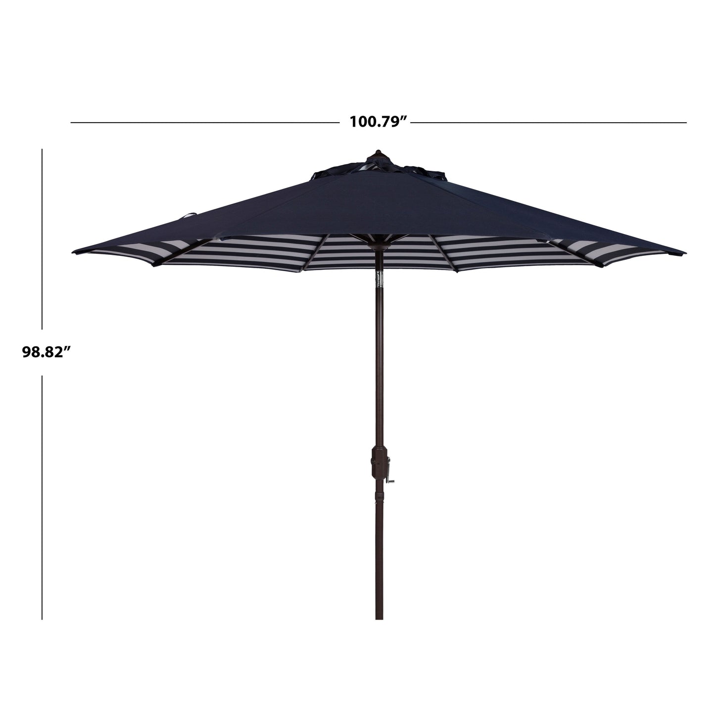 SAFAVIEH Hadire Inside Out Striped 9 Ft Crank Outdoor Umbrella