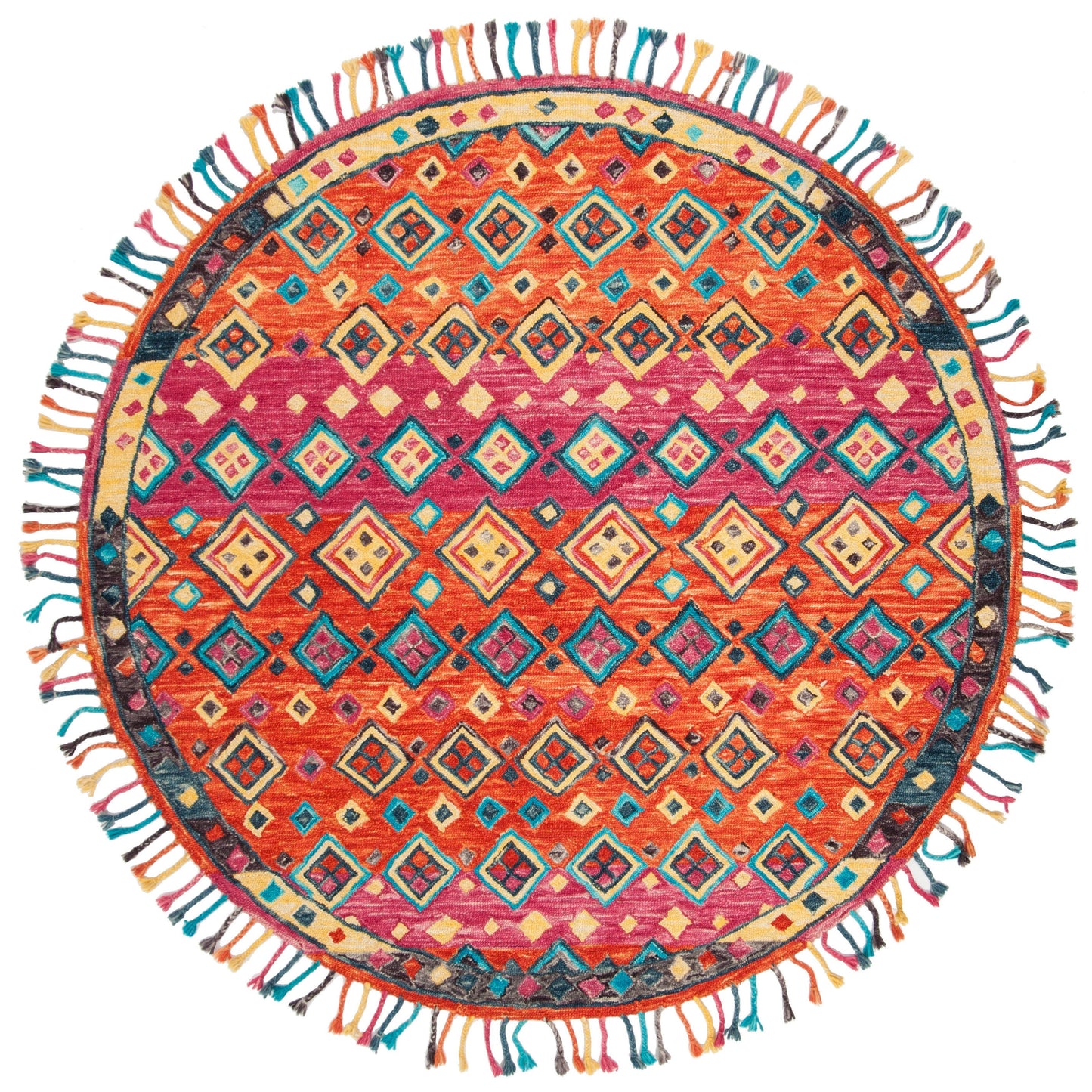 SAFAVIEH Handmade Aspen Hysnie Eclectic Orange/Fuchsia Wool Rug