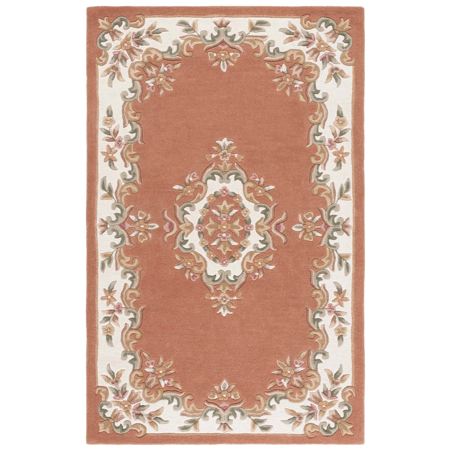 SAFAVIEH Handmade Aubusson Hale Traditional Wool Rug.