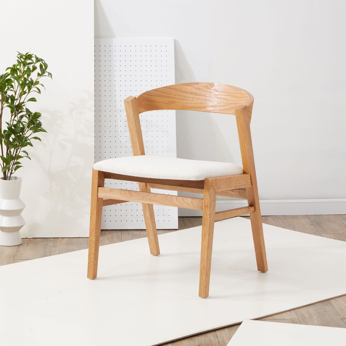 Abigayle Wood And Boucle Dining Chair | Safavieh Couture – SFV5094