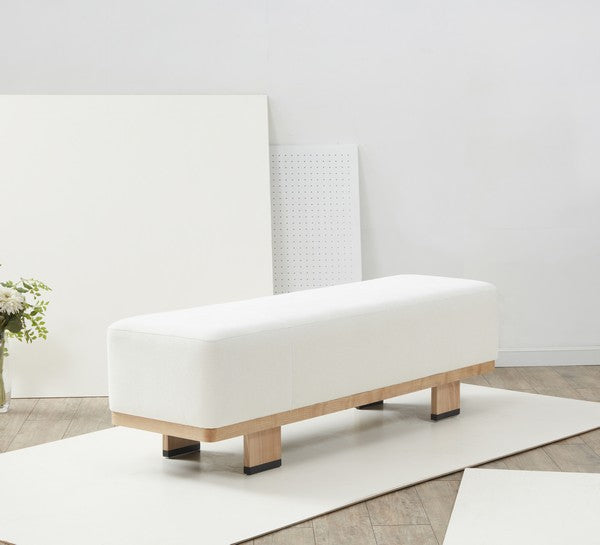 Abrianna Wood Base Bench | Safavieh Couture – SFV5115