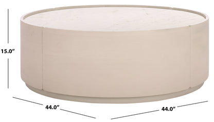 Alanabella Marble Round Coffee Table | Safavieh Couture - SFV5553