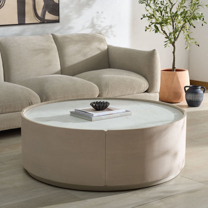 Alanabella Marble Round Coffee Table | Safavieh Couture - SFV5553