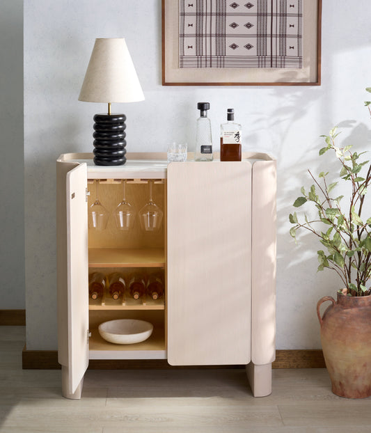Alanabella Marble Bar Cabinet | Safavieh Couture - SFV5554