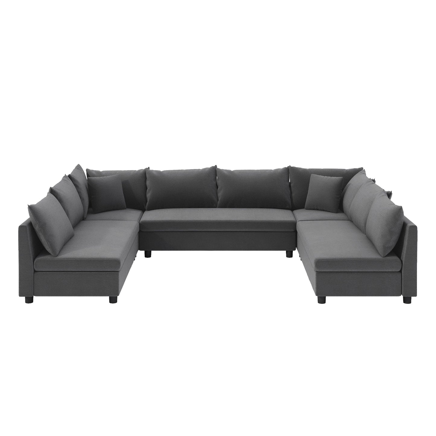 Sectional Sofa,Reversible U Shaped Chenille Couch Set,Free Combination,Oversized 8 Seat Convertible Sofa