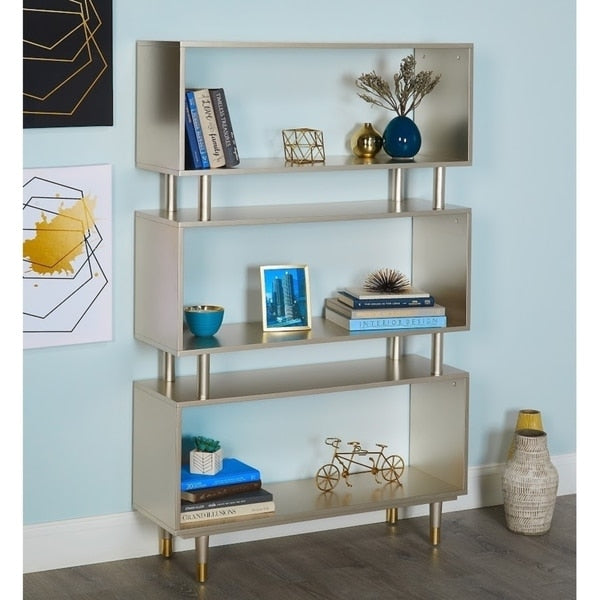 Simple Living Margo Mid-Century Modern 3-tier Bookshelf - 59.5h x 36w x 11.8d