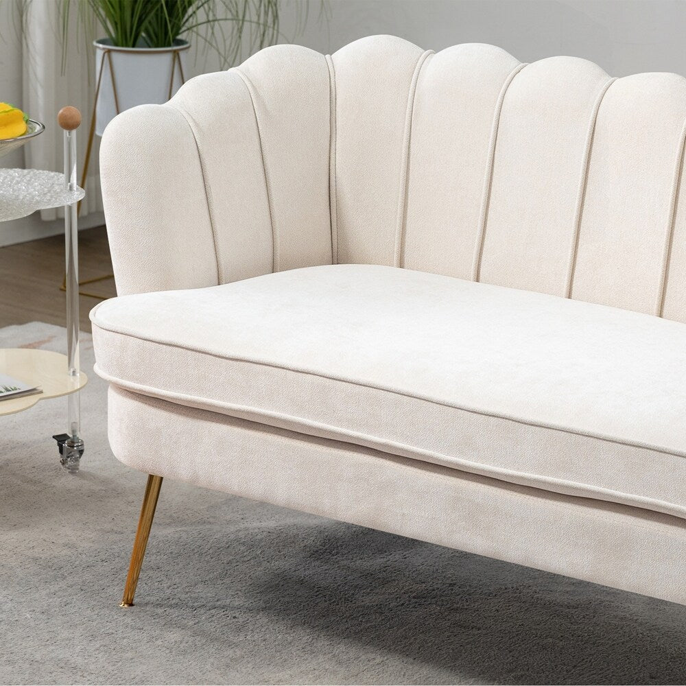 Small Mini Room Couch Two-Seater Sofa with Gold Metal Leg - 2 Seat