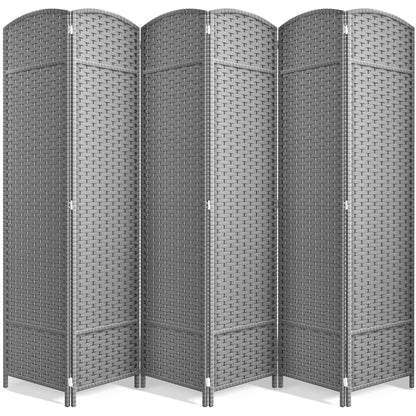 Sorbus 6 Panel Room Divider Tall Privacy Partition Screen Extra Wide Double Hinged Mesh Hand-Woven Folding Wall Divider - 6ft