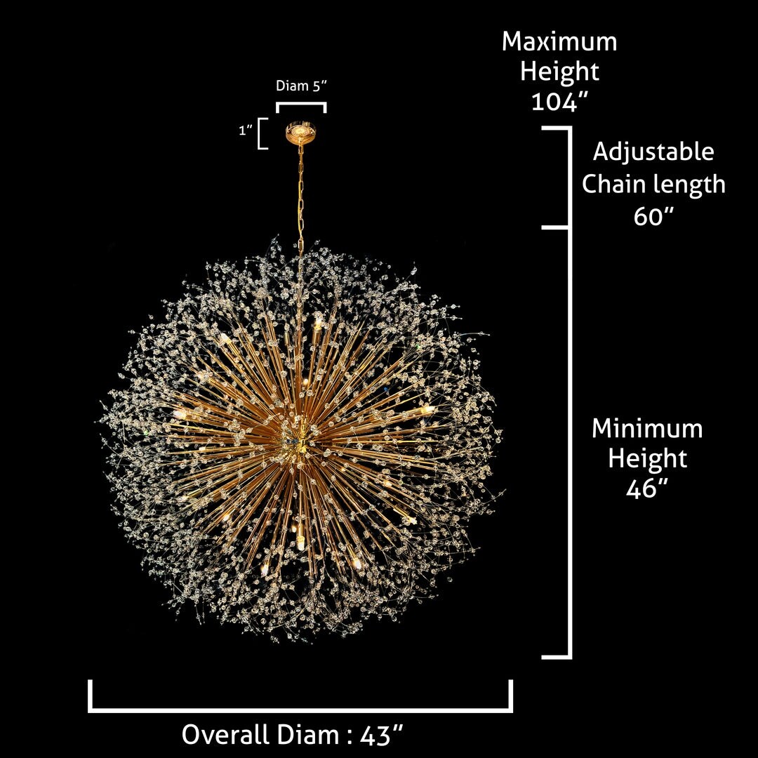 Starburst Chandelier 47 Wide Crystal Lighting Fixture