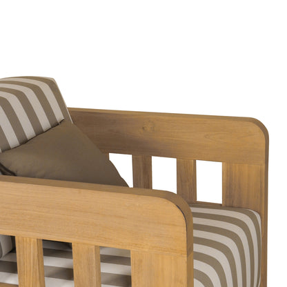 Adelaide Outdoor Accent Chair Brown Stripe | Moe's Furniture - TA-1011-21