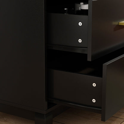 Timechee 6 Drawer 47.2''W Double Dresser Solid Wood Legs Lacquer Chest