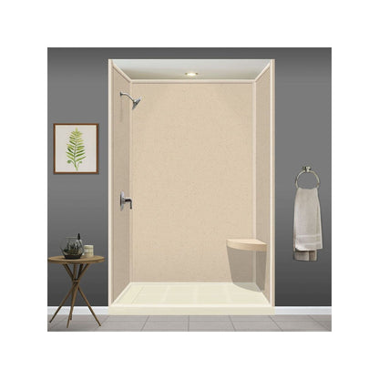 Transolid Studio 14-In X 14-In Solid Surface Wall-Mount Corner Shower Seat - 14.5 x 14.25 x 3