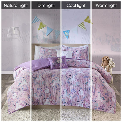 Intelligent Design Kids Ella Unicorn Cotton Comforter Set