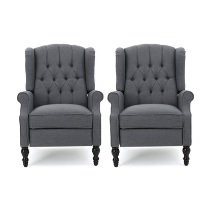 Walter Tufted Fabric Recliners (Set of 2) by Christopher Knight Home