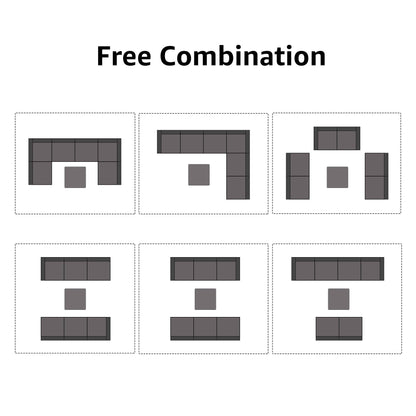 Wicker/ Steel 7-piece Outdoor Cushioned Sectional Sofa Set