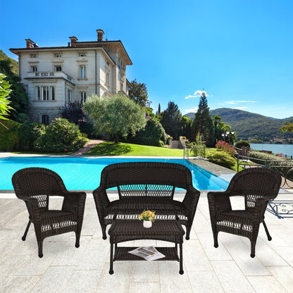 Wicker Patio 4-piece Conversation Set