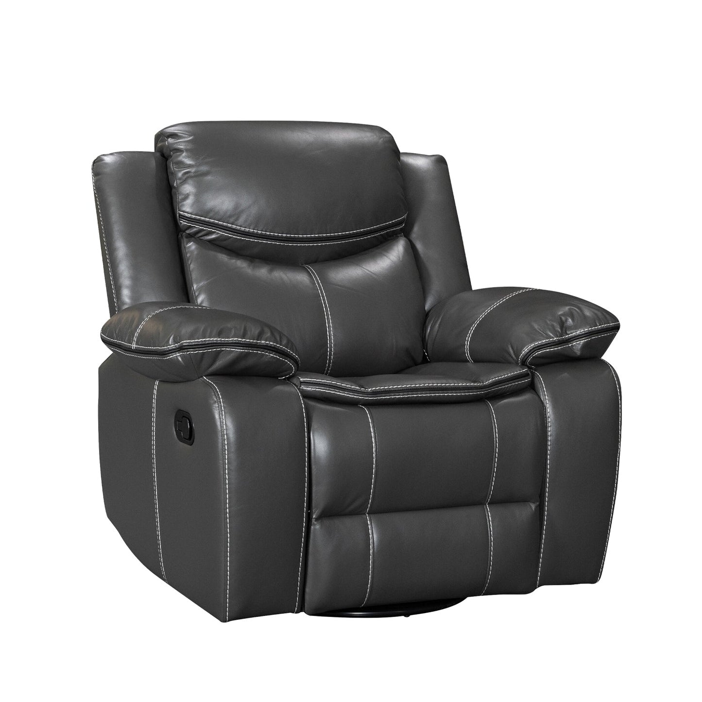 Wide Seat Durable Leather Massage and Heat Recliner