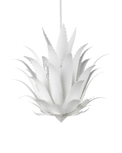 Agave White Chandelier | Currey & Co - 9000-1263