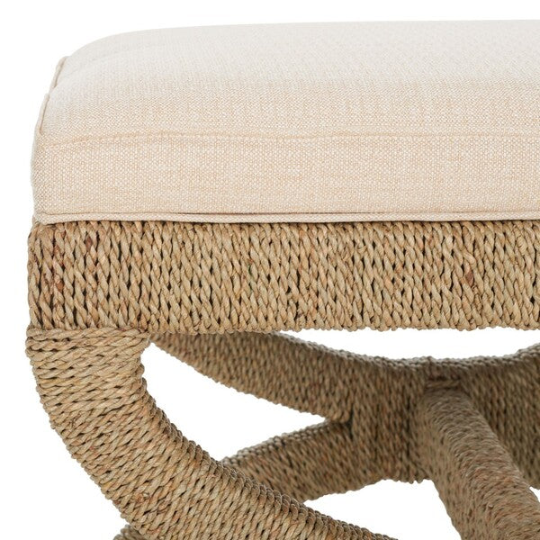 Aikan Woven Sea Grass Ottoman | Safavieh Couture – CWK2007