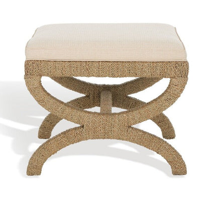 Aikan Woven Sea Grass Ottoman | Safavieh Couture – CWK2007