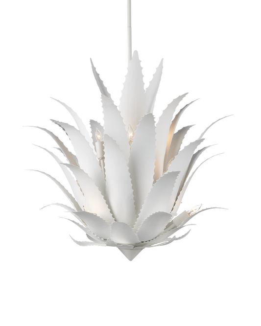 Agave White Chandelier | Currey & Co - 9000-1263