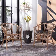 Adriana Rattan Accent Chair (Set of 2) | Safavieh - ACH6505