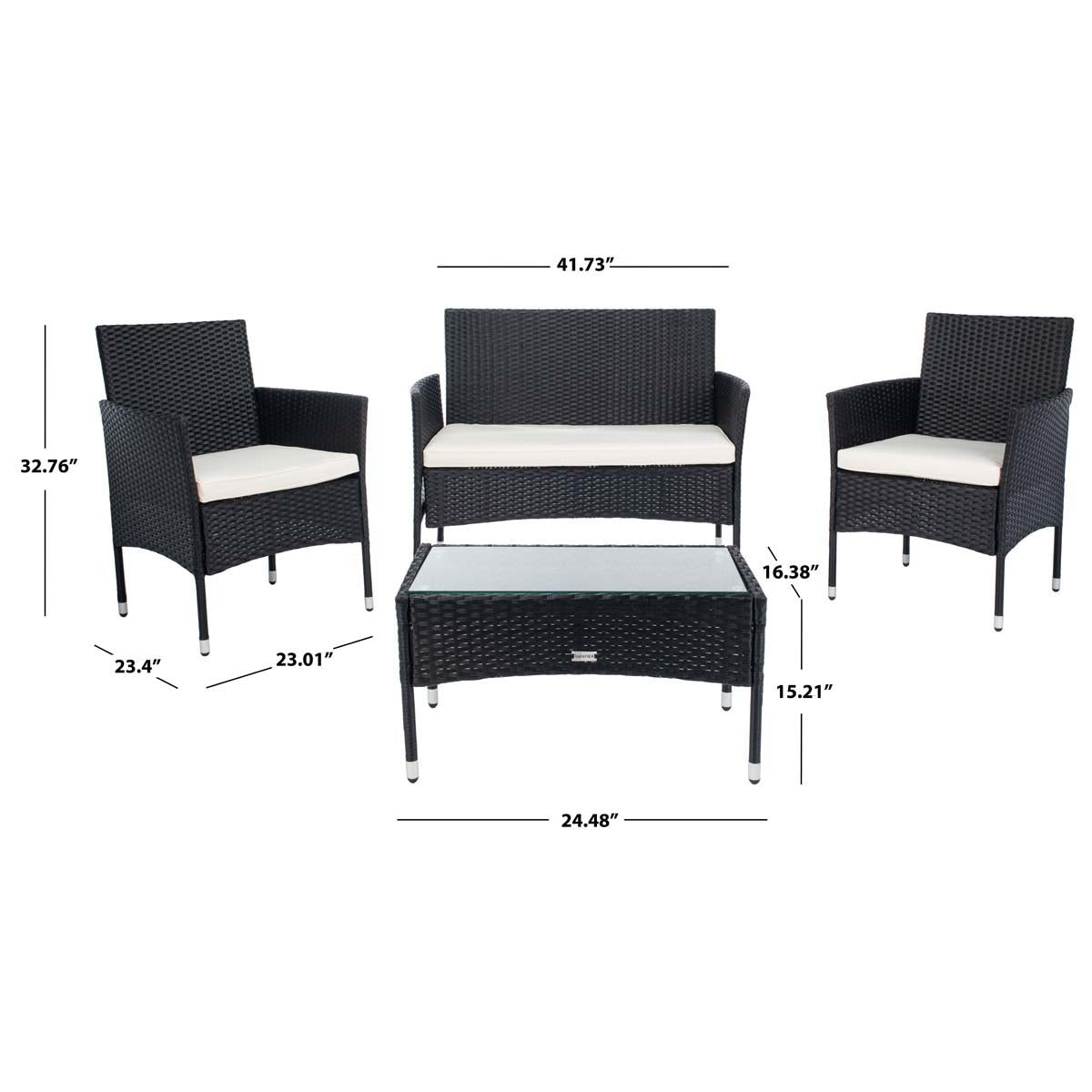 Abdul 4Pc Living Set | Safavieh - PAT7504